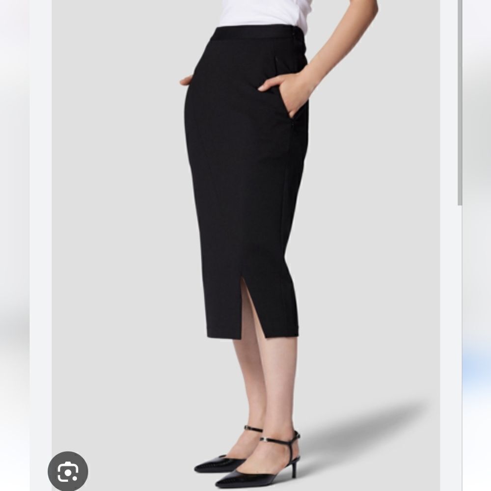 Equipment Dion Midi Pencil Skirt In True Black Size 2 - Picture 1 of 12